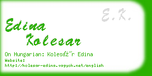 edina kolesar business card